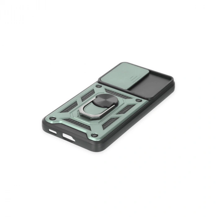 Samsung Galaxy S23 Kılıf Pars Lens Yüzüklü Silikon - Yeşil