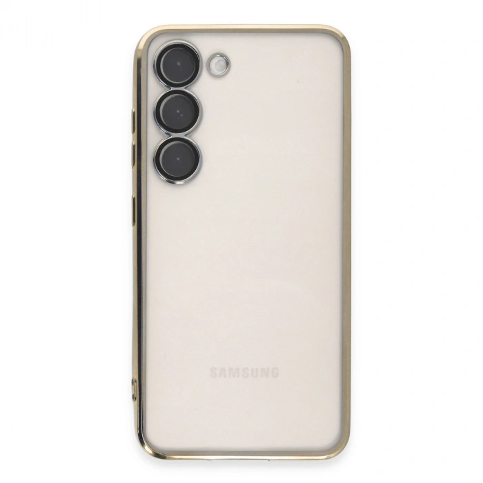 Samsung Galaxy S23 Kılıf Razer Lensli Silikon - Gold