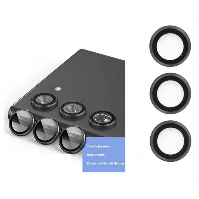 Samsung Galaxy S23 Plus Kamera Lens Koruyucu  Siyah (599)
