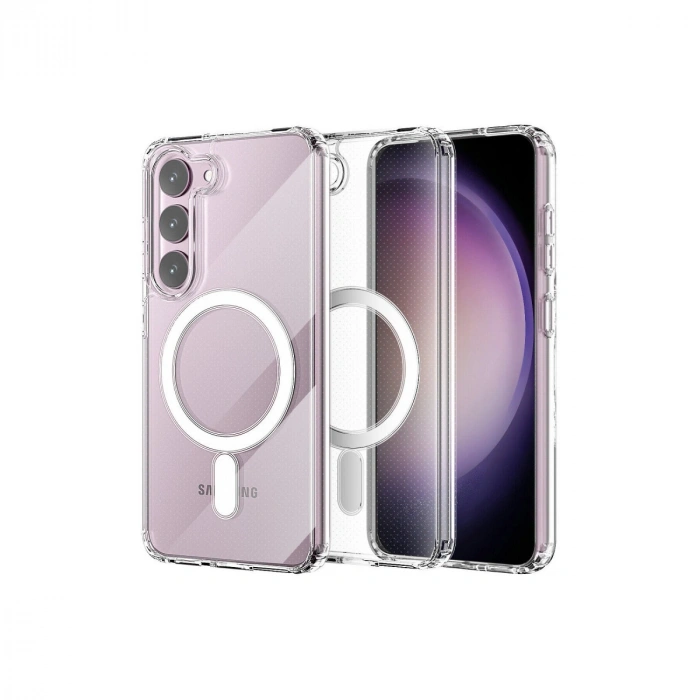 Samsung Galaxy S23 Plus Kılıf Magneticsafe Şeffaf Silikon - Şeffaf