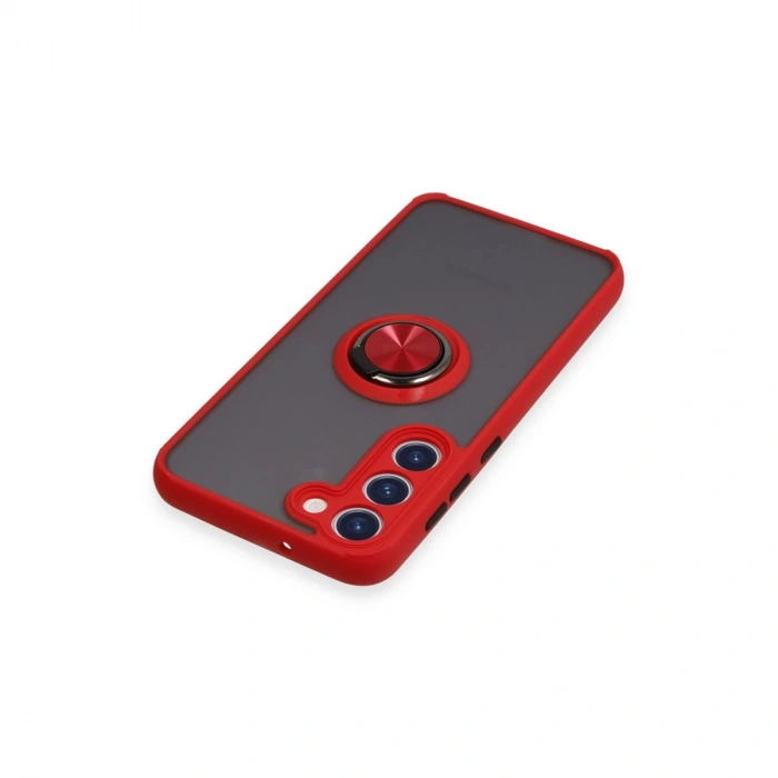 Samsung Galaxy S23 Plus Kılıf Montreal Yüzüklü Silikon Kapak - Kırmızı