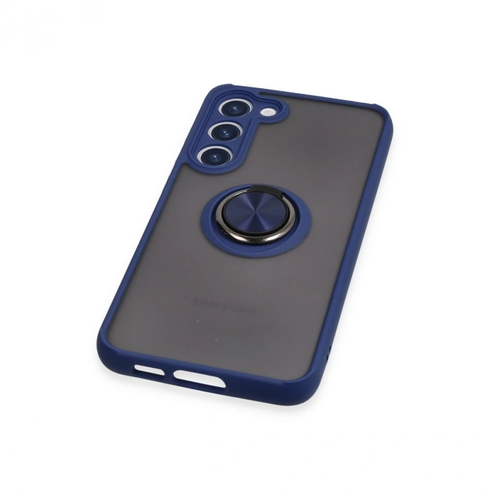 Samsung Galaxy S23 Plus Kılıf Montreal Yüzüklü Silikon Kapak - Lacivert