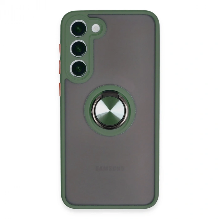 Samsung Galaxy S23 Plus Kılıf Montreal Yüzüklü Silikon Kapak - Yeşil