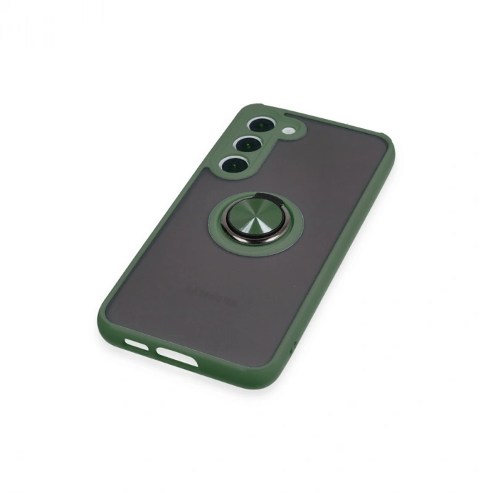 Samsung Galaxy S23 Plus Kılıf Montreal Yüzüklü Silikon Kapak - Yeşil