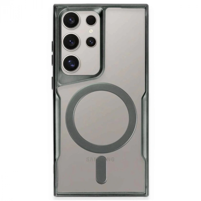 Samsung Galaxy S23 Ultra Kılıf Boyi Magsafe Silikon Kapak - Yeşil