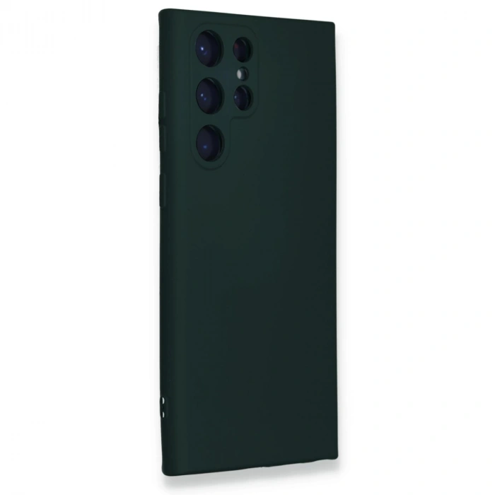 Samsung Galaxy S23 Ultra Kılıf Nano İçi Kadife Silikon - Koyu Yeşil