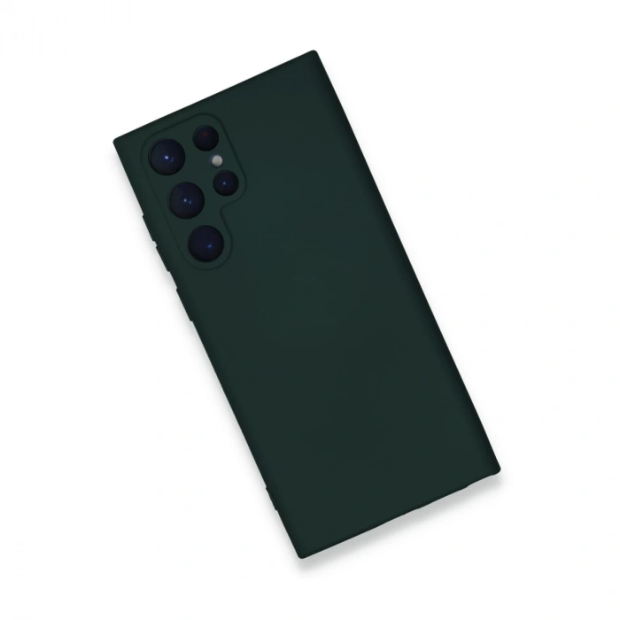 Samsung Galaxy S23 Ultra Kılıf Nano İçi Kadife Silikon - Koyu Yeşil
