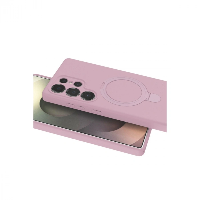 Samsung Galaxy S23 Ultra Regal Magsafe Standlı Kapak - Açık Pembe