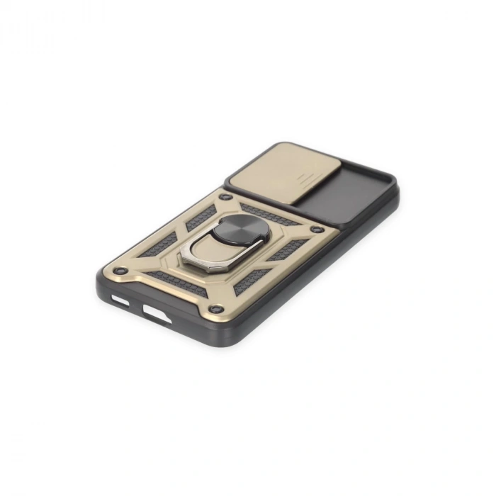 Samsung Galaxy S24 Kılıf Pars Lens Yüzüklü Silikon - Gold