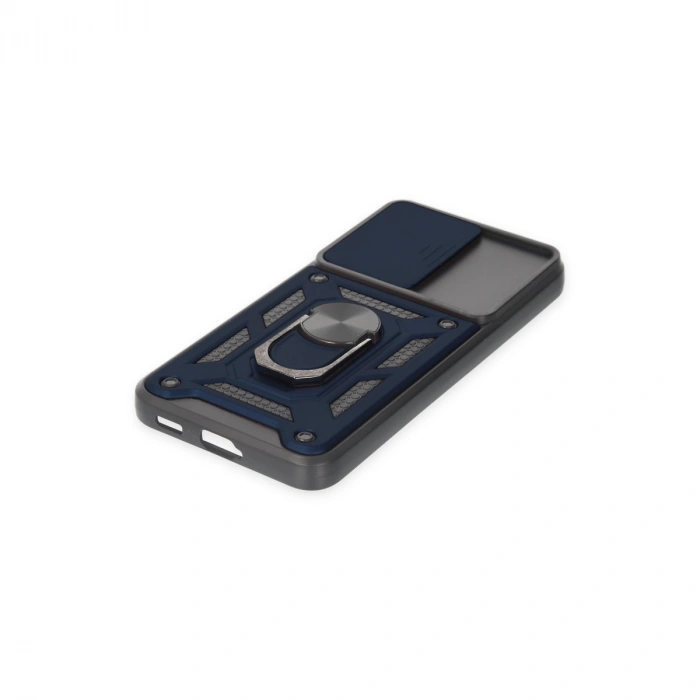Samsung Galaxy S24 Kılıf Pars Lens Yüzüklü Silikon - Lacivert