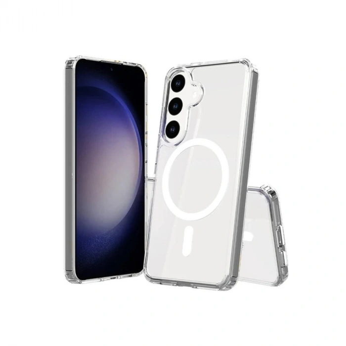 Samsung Galaxy S24 Plus Kılıf Magneticsafe Şeffaf Silikon - Şeffaf