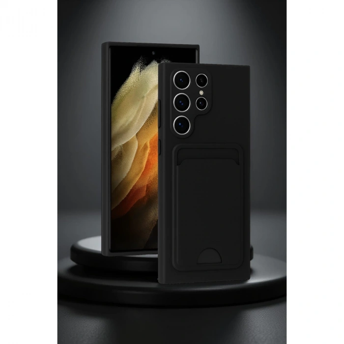 Samsung Galaxy S24 Ultra Kılıf Kelvin Kartvizitli Silikon - Lacivert