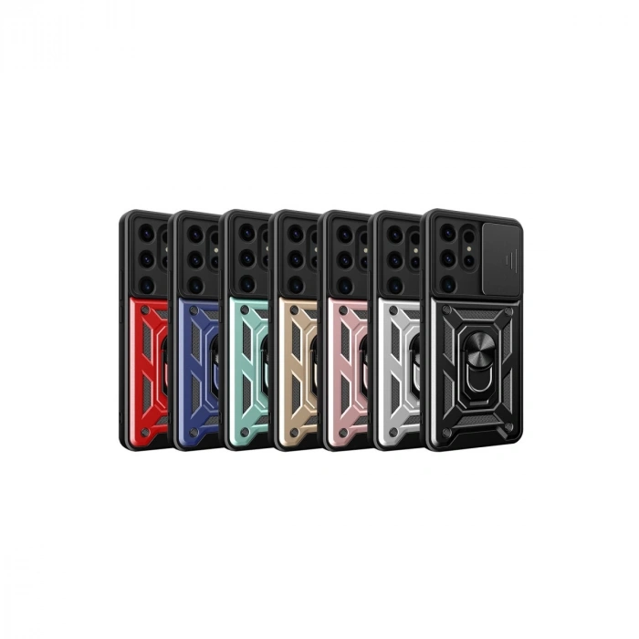 Samsung Galaxy S24 Ultra Kılıf Pars Lens Yüzüklü Silikon - Lacivert