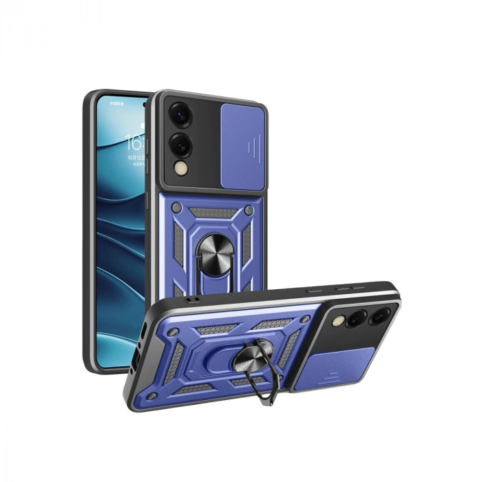 Samsung Galaxy S25 Edge Pars Lens Yüzüklü Silikon - Lacivert