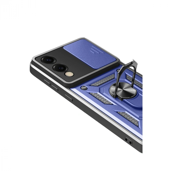 Samsung Galaxy S25 Edge Pars Lens Yüzüklü Silikon - Lacivert