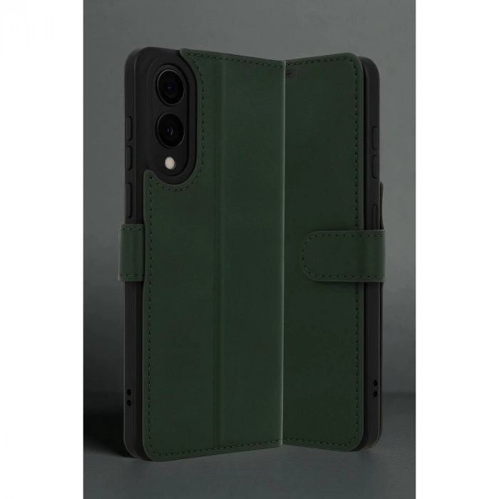 Samsung Galaxy S25 Edge Trend S Plus Kapaklı Kılıf - Koyu Yeşil
