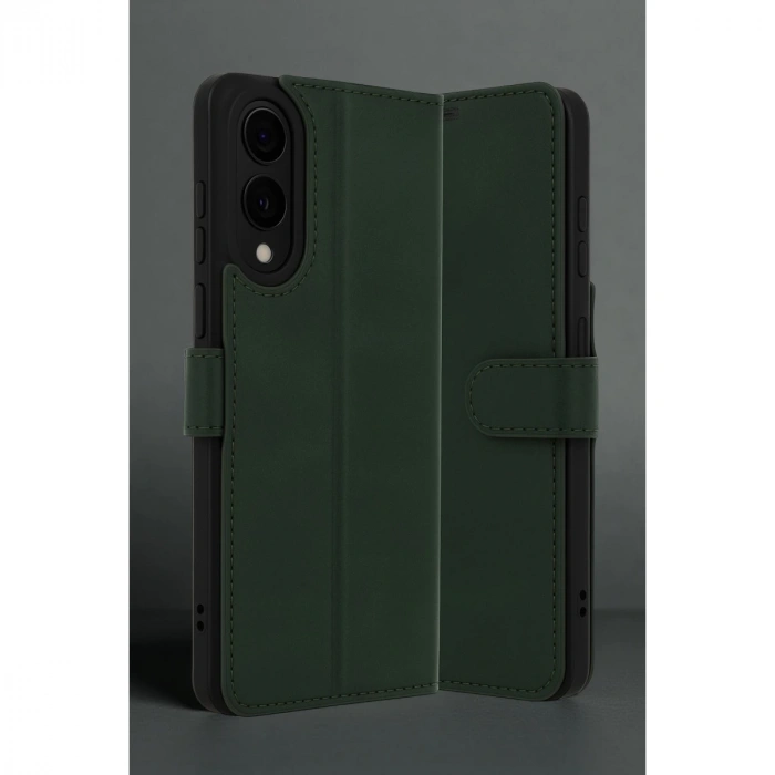 Samsung Galaxy S25 Edge Trend S Plus Kapaklı Kılıf - Koyu Yeşil