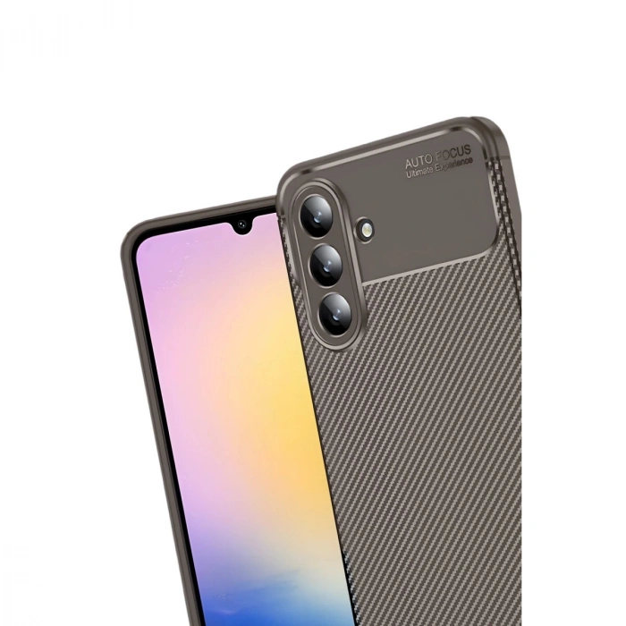 Samsung Galaxy S25 Fe Auto Focus Karbon Kapak - Kahverengi