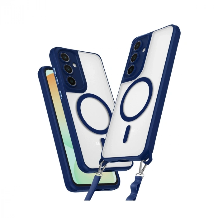 Samsung Galaxy S25 Kılıf Enka Magsafe Silikon Kılıf - Lacivert