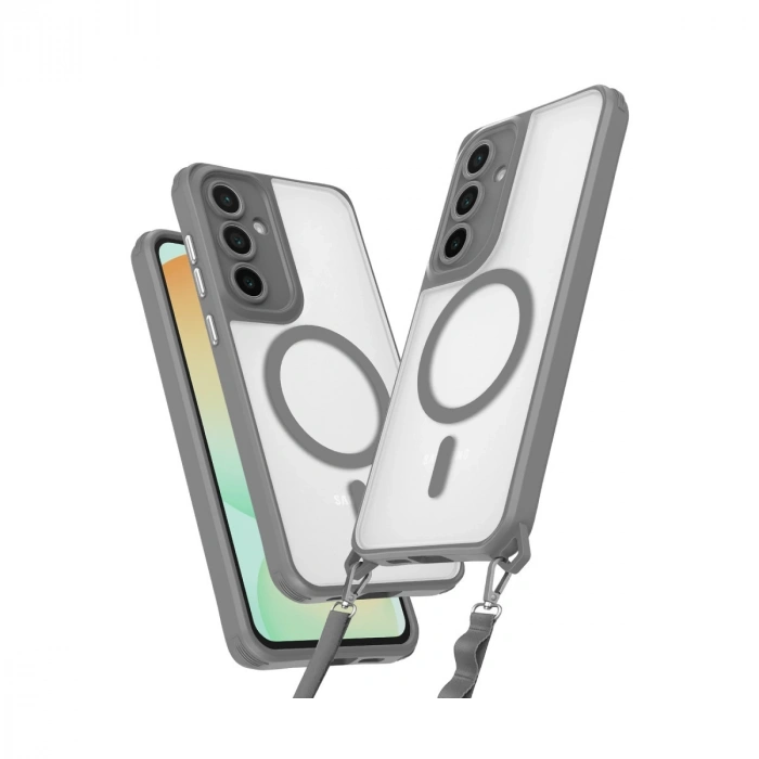 Samsung Galaxy S25 Kılıf Enka Magsafe Silikon Kılıf - Titan Gri