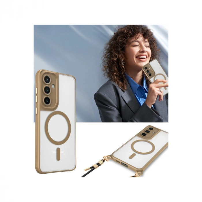 Samsung Galaxy S25 Plus Kılıf Enka Magsafe Silikon Kılıf - Desert