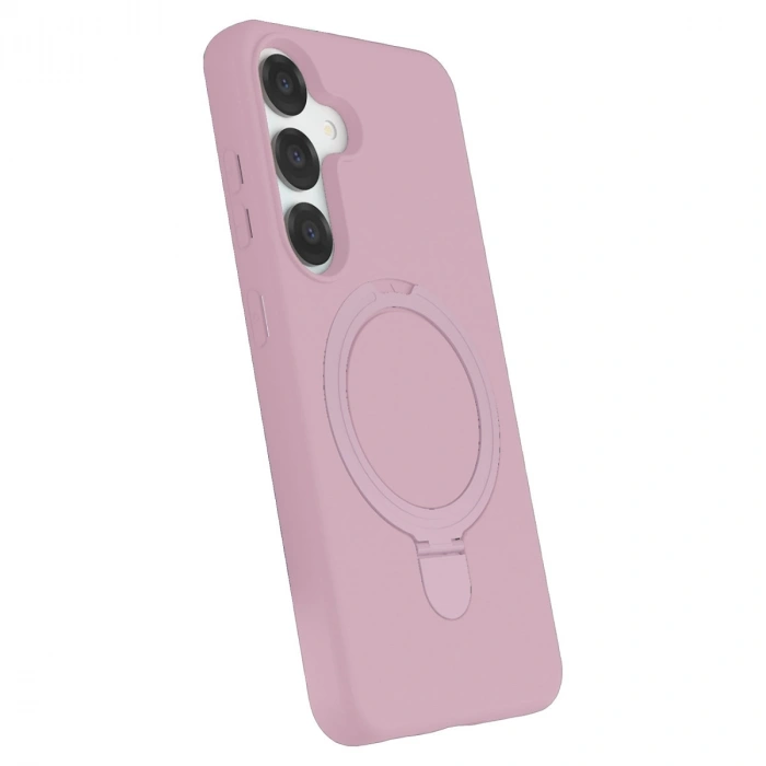 Samsung Galaxy S25 Regal Magsafe Standlı Kapak - Açık Pembe