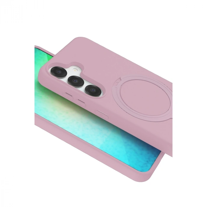 Samsung Galaxy S25 Regal Magsafe Standlı Kapak - Açık Pembe