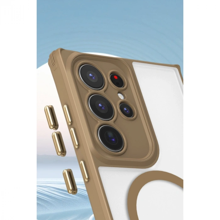 Samsung Galaxy S25 Ultra Kılıf Enka Magsafe Silikon Kılıf - Şeffaf