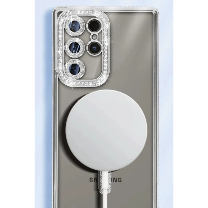 Samsung Galaxy S25 Ultra Kılıf Joke Simli Magneticsafe Kılıf - Derin Mor