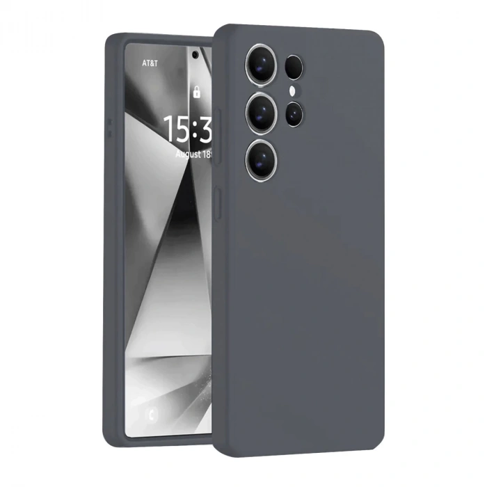 Samsung Galaxy S25 Ultra Kılıf Nano İçi Kadife Silikon - Gri