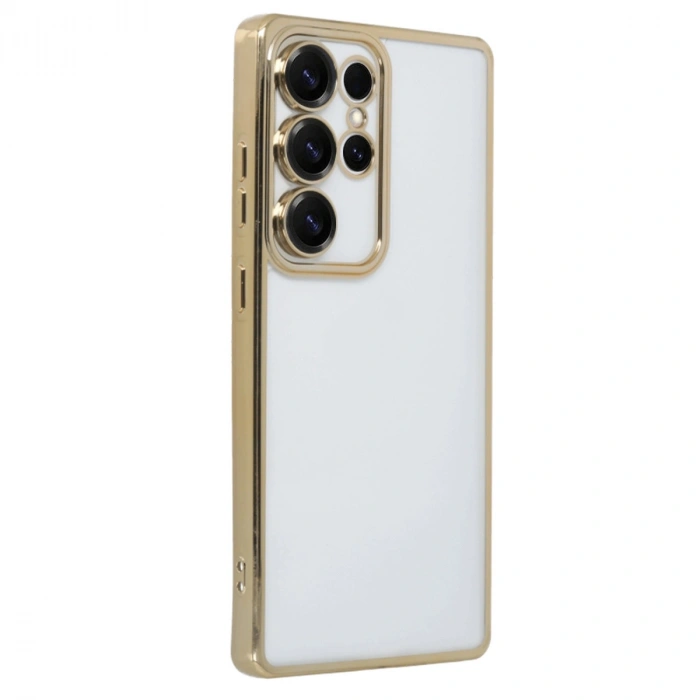 Samsung Galaxy S25 Ultra Kılıf Razer Lensli Silikon - Gold
