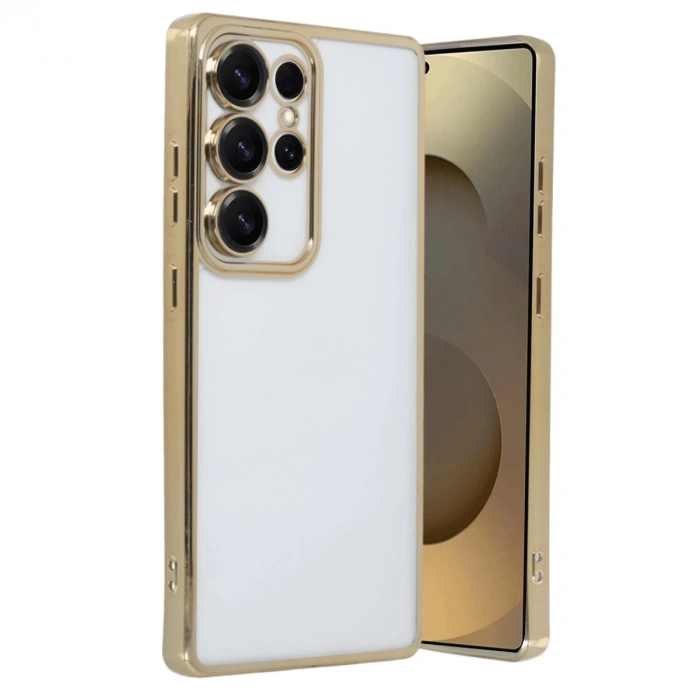 Samsung Galaxy S25 Ultra Kılıf Razer Lensli Silikon - Gold