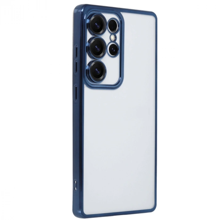 Samsung Galaxy S25 Ultra Kılıf Razer Lensli Silikon - Lacivert