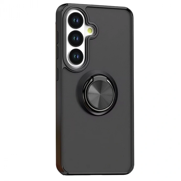 Samsung Galaxy S26 Plus Montreal Yüzüklü Silikon Kapak - Siyah