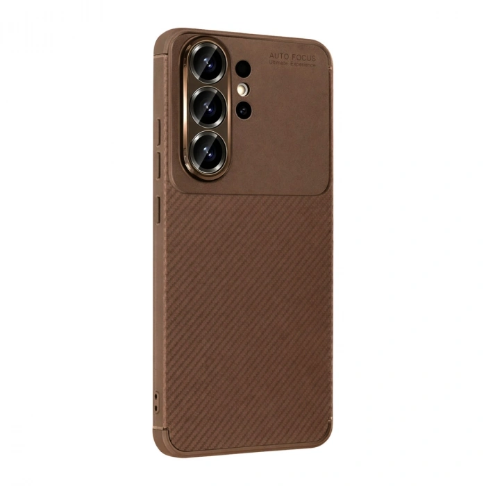 Samsung Galaxy S26 Ultra Auto Focus Karbon Kapak - Kahverengi