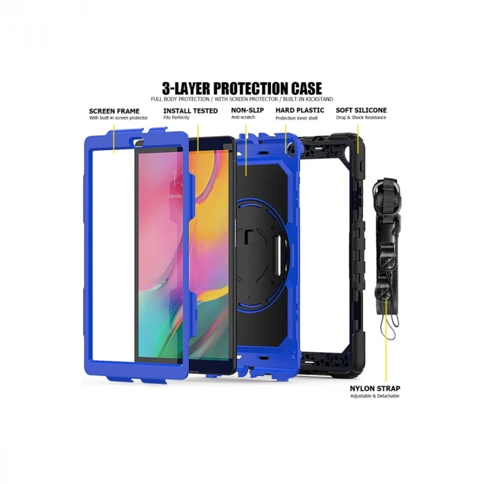 Samsung Galaxy T290 Tab A 8 Kılıf Pars Tablet Kapak - Mavi