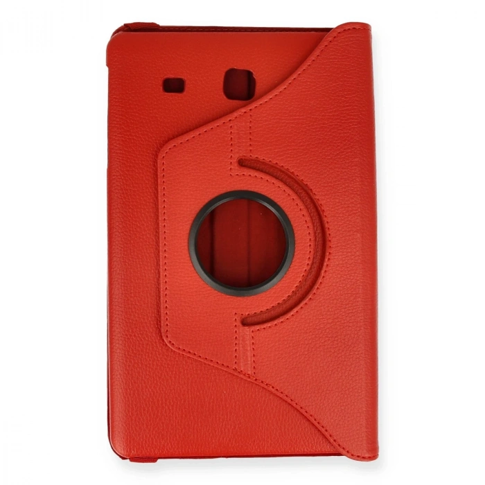 Samsung Galaxy T560 Tab E 9.7 Kılıf 360 Tablet Deri Kılıf - Kırmızı