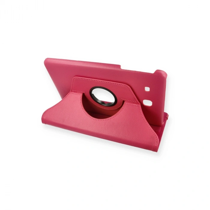 Samsung Galaxy T560 Tab E 9.7 Kılıf 360 Tablet Deri Kılıf - Pembe