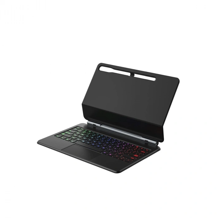 Samsung Galaxy T737 Tab S7 Fe 12.4 Kılıf Eternal Ledli Klavyeli Tablet Kılıfı - Siyah