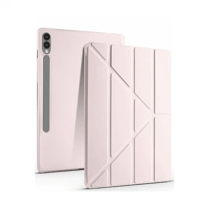 Samsung Galaxy X610 Tab S9 Fe Plus 12.4 Kılıf Kalemlikli Mars Tablet Kılıfı - Rose Gold