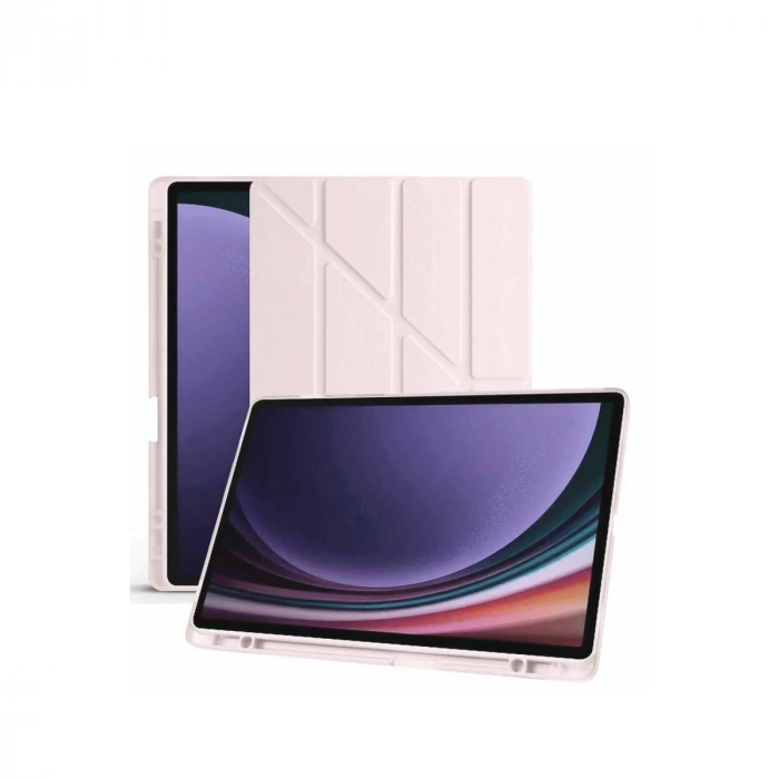 Samsung Galaxy X610 Tab S9 Fe Plus 12.4 Kılıf Kalemlikli Mars Tablet Kılıfı - Rose Gold