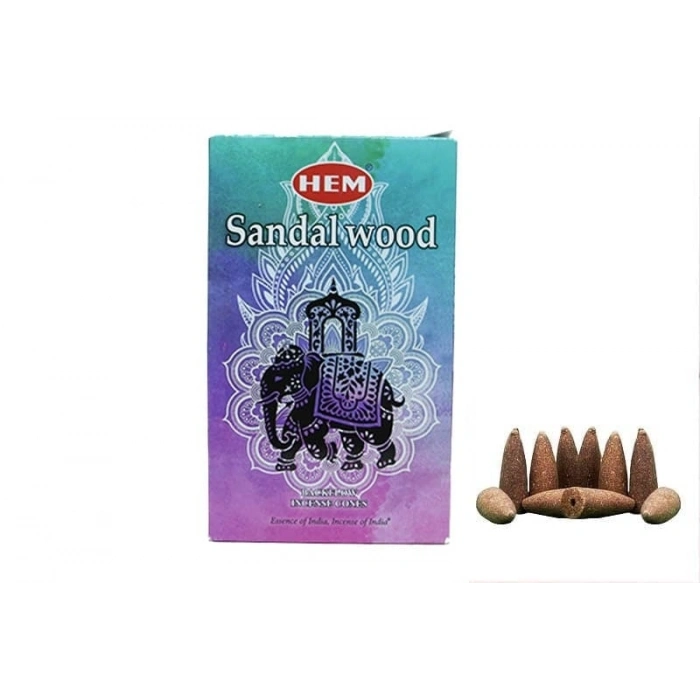 Sandalwood Back Flow Cones 10lu