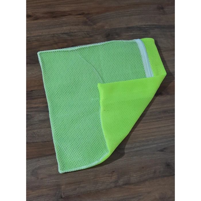 Sarı Fermuarlı  Hassas Çamaşır Terlik Ayakkabı Yıkama Filesi Büyük Boy (599)