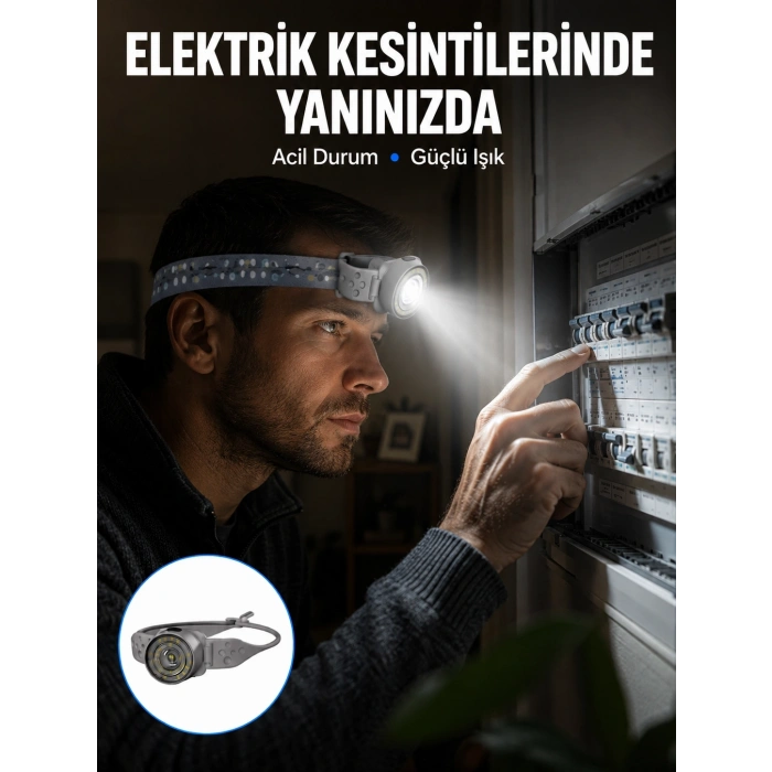Şarj Edilebilir Kafa Feneri Kamp Tamir Ve Outdoor Kullanımına Uygun