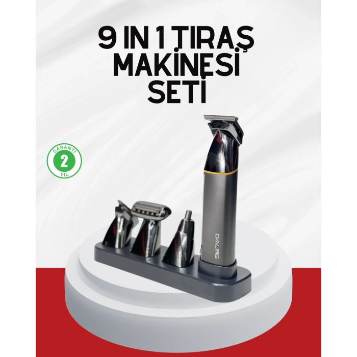 Şarjlı 9’u 1 Arada Çok Amaçlı Erkek Bakım Seti Yıkanabilir Başlıklar