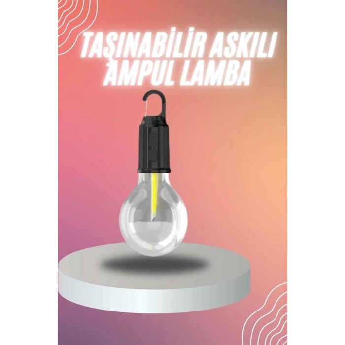 Şarjlı Dekoratif Kamp Lambası Askılı Ampul Led Işık Type-c Girişli