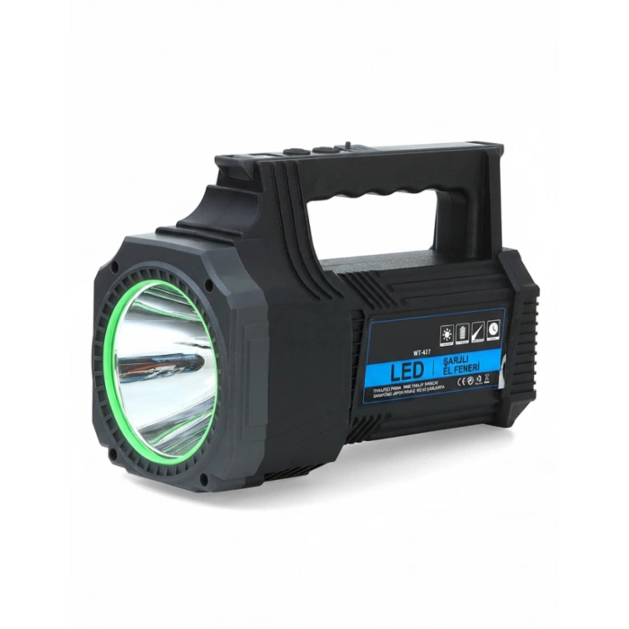 Şarjlı Dev Boy El Feneri 25W Süper Parlak LED El Lambası Kamp, Av ve Güvenlik İçin İdeal (599)