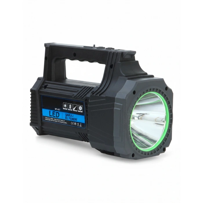 Şarjlı Dev Boy El Feneri 25W Süper Parlak LED El Lambası Kamp, Av ve Güvenlik İçin İdeal (599)