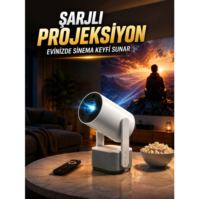 Şarjlı Projeksiyon Evinizde Sinema Keyfi Sunar