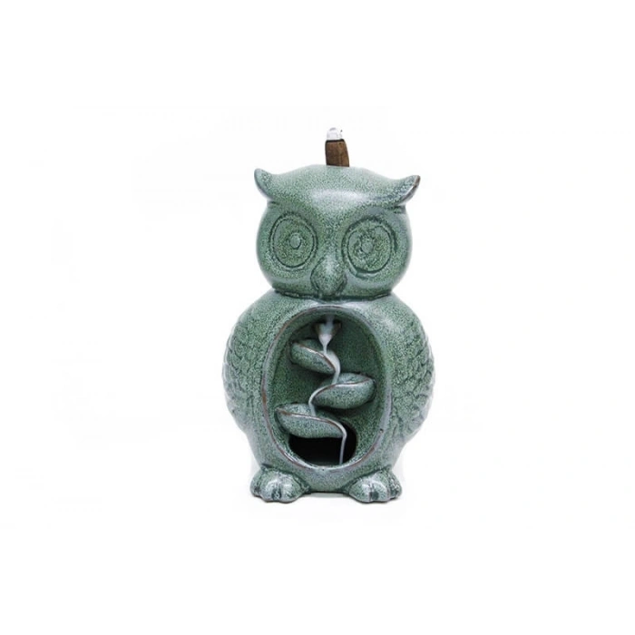 Seramik Baykuş Model Geri Akışlı Tütsülük